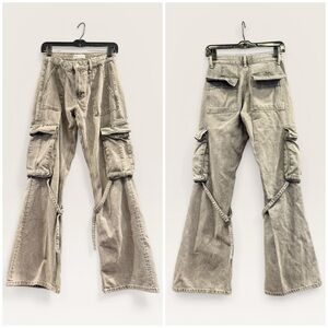 Zara Cargo/Utility Low-Rise Wide-Leg Jeans